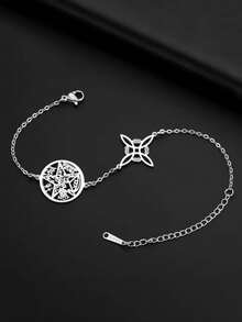 TEAMER 1 件不锈钢神秘女巫结空心星手链，男女通用简约优雅珠宝礼物，适合送给家人和朋友 - 時尚系列 - 查看 9