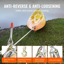 Estrattore a verricello resistente - Capacità di 3/4 tonnellate, 1.653 LB, cavo da 30,48 m con diametro di 25,24 cm, include 2 ganci e uno strumento di estrazione del carico elettrico con cricchetto