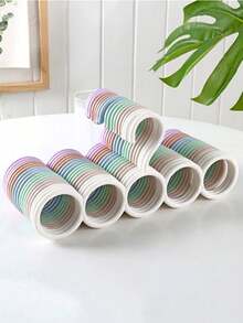 1/5pcs-5 Circular Scarf And Tie Hanger-Plastic Wardrobe Finishing Rack With Creative Circular Design | Very Suitable For Bedroom Wardrobe, Cloakroom And Walk-In Wardrobe | Very Suitable For Storing Scarves, Ties, Belts And Small Accessories | Fashionable Home Storage Decoration To Create A Clean Living Space. - Multicolor - View 4