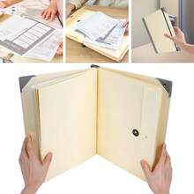 [SMART ACCORDION ORGANIZER]Dokumenten-Ordner mit Verstärkter Bindung & Verschlussklappen - Für A4 Unterlagen & Kleinkram - Ideal für Büro, Homeoffice & Schule - Beige 32x27cm - Standard - Übersicht 1