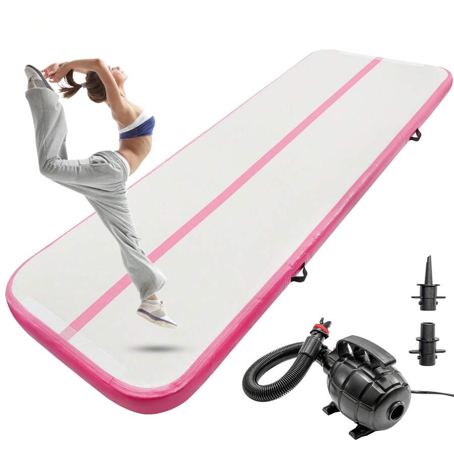 Supernic Air Floor Mat 10ft Tumbling Mat Inflatable Gymnastics Mat Thick With Pump For Youth/Adults - Pink with Pump - View 1