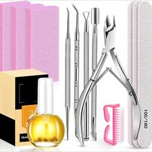 13 PCS Professional Manicure & Pedicure Kit - Nail Care Set With Cuticle Cutter, Oil, Nail Files & Buffer Blocks, Complete Home Salon Kit For Women, Gift Ready - 牛奶和蜂蜜 - 查看 1