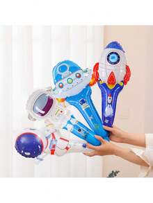 16 quả bóng bay lá kim loại cầm tay chủ đề không gian lớn, phi hành gia, UFO, tên lửa, thích hợp cho tiệc sinh nhật trẻ em, trang trí Halloween, trang trí Giáng sinh - Nhiều màu - Xem 2