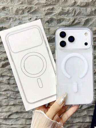 1pc Minimalist Transparent Magnetic Protective Case, Compatible With IPhone 17 Air 16 15 14 13 12 11 Pro Max Plus, With Wireless Charging Soft Cover