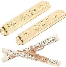 Mobestech Decoración Metal Retro para Puerta Adorno Religioso Dorado con Protección y Bendición para Hogar - 1 - Ver 1