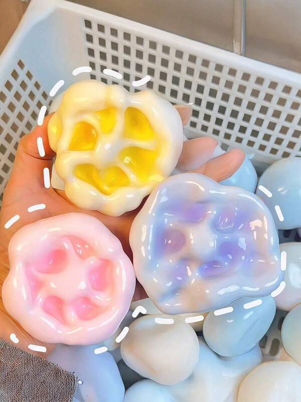 1pc Super Fun Stress Relief Sticky Rice Candy Toys, Elastic Mocha Balls, Slow Rebound Color Changing, Handmade Sticky Rice Balls, Innovative Toys, Suitable For Classroom Rewards, Office Entertainment, Birthdays, Holiday Parties, Perfect For Thanksgiving, Easter, Halloween, Christmas Gifts