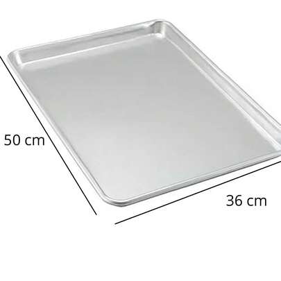 CHAROLA DE ALUMINIO PARA HORNEAR 36X50 CM MATERIAL ZINTROALUM IDEAL PARA PANADERIA Y REPOSTERIA RESISTENTE A ALTAS TEMPERATURAS, INOXIDABLE Y FACIL DE LIMPIAR