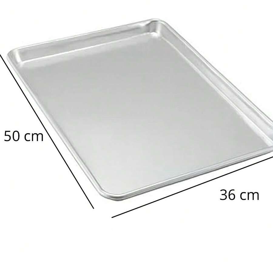 CHAROLA DE ALUMINIO PARA HORNEAR 36X50 CM MATERIAL ZINTROALUM IDEAL PARA PANADERIA Y REPOSTERIA RESISTENTE A ALTAS TEMPERATURAS, INOXIDABLE Y FACIL DE LIMPIAR - Plateado - Ver 1