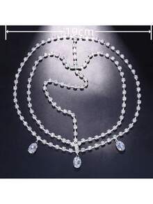 Rhinestone Multi-Layer Water Drop Forehead Chain Headband Hair Jewelry For Women Crystal Hollow Hair Chains HeadPiece