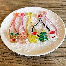 5pcs/1pc Santa Claus, Reindeer, Colorful, Star, Christmas Tree Hair Scrunchies, Elastic Hair Ties, Cute Christmas Hair Accessories, High Elasticity, Ponytail Holders, For Daily Use ,Hair Elastics ,Hair Rubber Bands ,Hair Rope