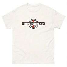 Independent Trucks Retro 90s Skateboard Graphic T-Shirt - White Crew Neck Tee With Black & Brown Emblem Print, All-Season Comfort, Machine Washable For Men, Teens, Skate Culture & Outdoor Activities Men's Summer Round Neck Short Sleeved Cotton Print Loose Round Neck Short Sleeve T-Shirt2025 - trắng - Xem 1