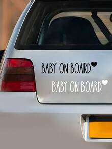 1pc Baby On Board Car Sticker, Safety Warning Sign For Car Window Or Body Decor