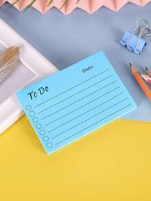 1 Pc Blue Book-Shaped Memo Pad, Creative School Supplies Sticky Notes - Blue - View 6