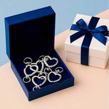 8/15pcs Heart Shaped Key Chain Clips With Spring Hooks, DIY Keychain, Suitable For Key Bags, Backpacks, Luggage Tags, Wallets And Handbag Accessories, Perfect Gift For Women - One Size - View 5