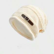 4-Color Options Knitted Beanie Hat, Loose Fit Warm Bucket Hat, Solid Color Fashion Casual Autumn/Winter Unisex Ski Hat Winter Warm