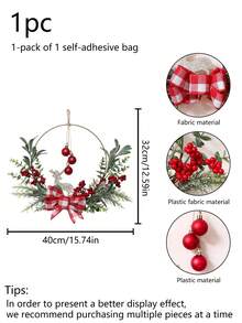 1 Stück künstliche rote Frucht Schleifen Girlande Dekoration, nordischer Stil Weihnachts Heim Wohnzimmer Kamin Atmosphäre Dekoration, Heim Fenster Ausstellung Festival Wohnzimmer Hängende Dekoration, Eingangsbereich, Büro Weihnachtsdekoration Heim Dekor Weihnachtsdekorationen Raumdekoration Winter