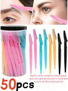 80/60/50/40/30/12pcs Multifunctional Portable Eyebrow Trimmer, Multi-Function Hair Removal Tool, Trimming And Shaping Shaver With Dust-Proof Protective Design Cover, Suitable For Men And Women Facial Hair Removal