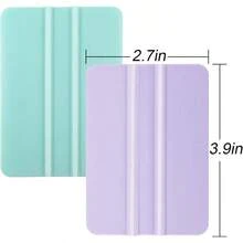 - Escobilla de goma de vinilo de fieltro de vinilo, 2 piezas, juego de herramientas de raspador para manualidades, envoltura de coche, ventana, papel pintado de vidrio - Verde azulado y morado - Ver 8