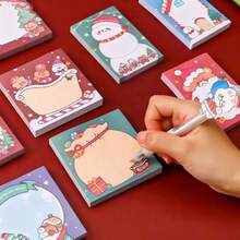 Bloc de notas con memorándum navideño de dibujos animados, cuaderno de mensajes para estudiantes, memorándum de oficina de estudio, memorándum navideño de dibujos animados de Papá Noel, regalo de papelería creativa navideña para estudiantes, bloc de notas de memorándum de mensaje lindo