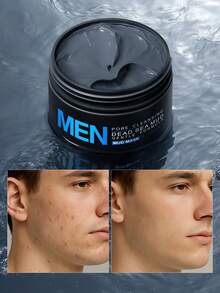 1 Pc Clean Pores LAIKOU Men Dead Sea Mud Mask ,100g Oil Control Men'S Facial Mask Improve Muscles Cleansing Mud Mask Gift For Father, Father's Day Self Care Gifts For Men