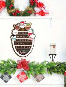 1 件圣诞倒计时日历，圣诞木制装饰，圣诞老人倒计时，带有彩色装饰的圣诞挂历，节日主题，圣诞装饰，适合家居装饰，圣诞节，新年 - 彩色 - 查看 4