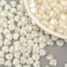 30/50/100/150 White Heart-Shaped Acrylic Beads, Perfect For DIY Jewelry Making - Ideal For Bracelets, Necklaces, And Rings, Jewelry Making Accessories