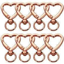 8/15pcs Heart Shaped Key Chain Clips With Spring Hooks, DIY Keychain, Suitable For Key Bags, Backpacks, Luggage Tags, Wallets And Handbag Accessories, Perfect Gift For Women - One Size - View 15