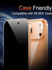 2 件装隐私屏幕保护膜适用于 17/16/16e/15/14/13/13Pro/12/11/17ProMax/17Air/16ProMax/15ProMax/14Pro/Plus/Mini/X/XR/XSMax/7/8/SE2/SE3，9H+ 钢化玻璃，兼容动态岛，防刮擦，全覆盖，隐私防偷窥 - 黑色 - 查看 6