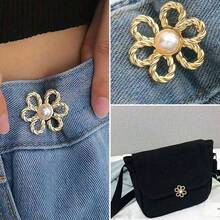 1/2/3/5 件裤腰收紧器，可调节腰带扣套装，用于牛仔裤的额外纽扣，使裤子、牛仔裤、袖子更紧的纽扣调节器（银色）可调节金属纽扣针，适用于牛仔裤和服装，时尚女孩配饰 - 彩色 - 查看 9