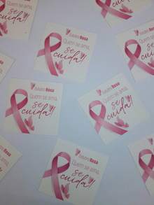 100 Tag P/ Brinco Outubro Rosa Com Brinco De Pérola Se Cuida