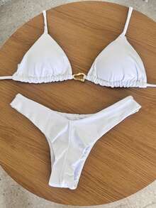Simple Elegant Backless/Backless Tie Back Holiday Beach - Blanco - Ver 1