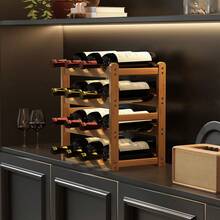 Apricot DIY Handmade Bamboo Wine Rack, Multi-Tier Wine Holder (6/8/9/12/16 Bottles) - Apricot - View 5