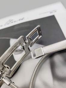 1 قطعة سلسلة معدنية مرنة للخصر للنساء، مناسبة للارتداء اليومي مع الفساتين والمعاطف في الصيف والمدرسة والخريف وعيد الهالوين