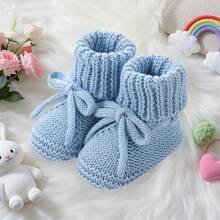 Baby Boys Girls Knitted Shoes Soft Sole First Walking Socks Comfortable Indoor Booties - Blue - View 5