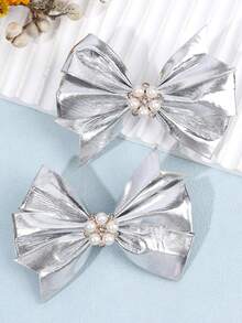 2pcs/4pcs Shiny Gold & Silver Bow Hair Clips, Suitable For Girls, Sparkling And Charming, Exquisite Gift For Girls, Alligator Clips, Suitable For Festivals, Parties, Prom And Daily/Vacation Wear - Multicolor - View 12