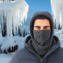 1pc Thick Thermal Lined Men's Scarf - Heavy Duty Windproof Warm Neck Gaiter, Breathable Polyester Knit Fabric, Suitable For Cycling, Outdoor Activities, Skiing, Motorcycle Riding - Versatile Design: Scarf/Neck Warmer/Balaclava 3-In-1 Multi-Functional, Suitable For Winter