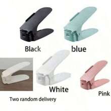 10 件黑色/白色/蓝色可调节鞋子收纳架，节省空间的塑料鞋架，适用于各种鞋子，适用于入口、走廊、客厅、卧室、浴室的家居收纳解决方案