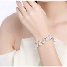 925 Sterling Silver Women Bracelet Fashion Women Jewelry Accessories - 復古銀色 - 查看 3