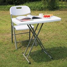 Height Adjustable Folding Table, Outdoor Folding Table, Picnic Table, White, Suitable For Picnics, Fishing, Camping, Indoor And Outdoor Use. - trắng - Xem 1