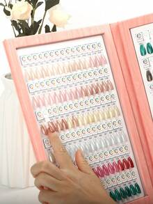 120/180 Colors Magnetic Nail Polish Display Book, Detachable Color Swatch Palette, High-End PU Material Color Card Display Album, Comes With 120/180 Magnetic Card Heads And 1 Piece Of 120/180 Numbered Label, Ideal Choice For Nail Art Design - Multicolor - View 12