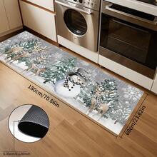 1 buc. Covoraș de Crăciun, covoraș de drenaj durabil pentru bucătărie, sufragerie, intrare, balcon, decor pentru casă, antiderapant, potrivit pentru cafenea, bar, vacanță, petrecere, dormitor, baie