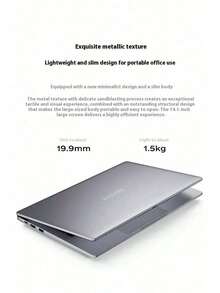 14-Inch Lenovo Business Office Laptop, High-Performance Ultralight Notebook For Home And Study, Yineng P14H N100, 8GB RAM, 256GB SSD, With Adapter - Silver - View 5