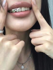 THATBOY 1 件/2 件/4 件/套女孩星形牙齿装饰，万圣节吸血鬼牙齿装饰，身体首饰，适合男女派对佩戴牙齿装饰，派对礼物，超级闪亮 - 彩色 - 查看 6