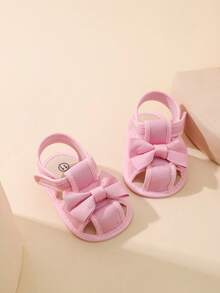 0-1岁婴儿凉鞋，蝴蝶结粘性软底，幼儿学步鞋