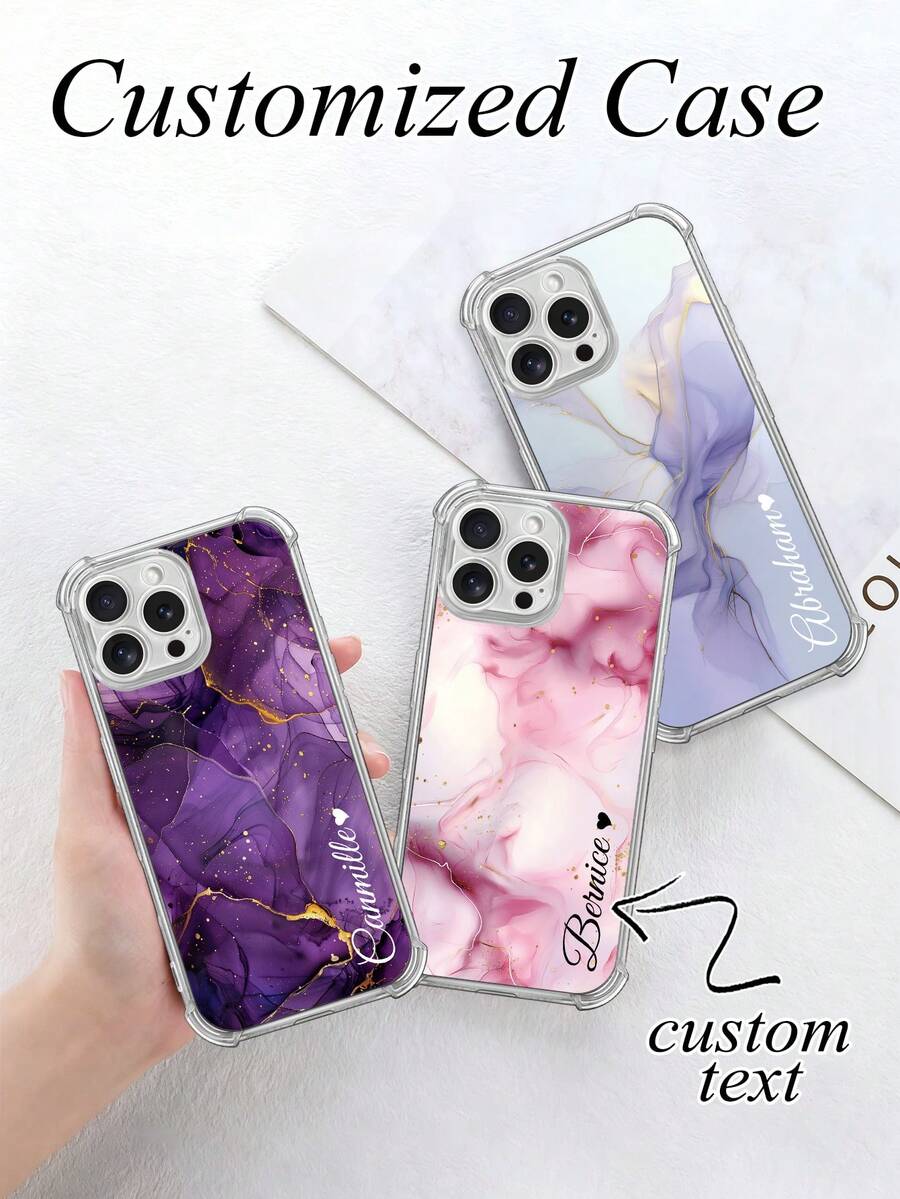 1个定制大理石纹心形文字透明防摔手机壳，兼容 11/12/13/14/15/16/16 Pro/16 Plus/16 Pro Max/16 e/17/17 Air/17 Pro/17 Pro Max/S25/S25 Plus/S25 Ultra/25 FE/9/9 a/9 Pro/9 Pro XL等型号，是送给男友、女友、父母、家人的理想礼物。国际版，非国内版。 - 無色 - 查看 1