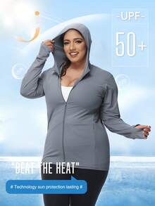 Newly Arrived Women's Sun Protection Jacket Hooded Lightweight Long Sleeve Sun Shirt For Hiking Running Outdoor Plus Size Sunscreen Jacket
