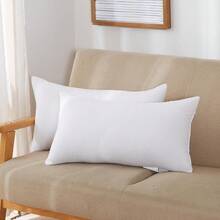 1/2/4pcs Solid Color Pillows Insert, Bedding, Soft Fluffy White Pillows, Christmas Decorations, With Hidden Zipper, High Rebound Polyester Fiber Filling Pillow, Halloween Gift, Halloween Decor, Perfect For Home & Hotel Use, Living Room, For Bed, Sofa, Bedroom Decorative Stuffer Pillow, Dorm Room Essentials College. - trắng - Xem 10