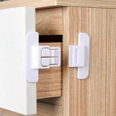 1 pieza Cerradura de para refrigerador - Cerradura sin adhesivo a prueba de manipulación para puertas de refrigerador y horno - Usar etiqueta adhesiva fuerte para fijar las correas sueltas, cerradura de cajón sin llave conveniente para oficina, cajones con cierre automático, sin instalación de adhesivo, refrigerador/dispensador con cierre automático, sin perforación requerida, cerradura de