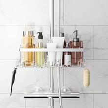 Shower Shelf Without Drilling, Stainless Steel Shower Shelf For 18 Mm-25 Mm Shower Rod, Shampoo Holder For Shower Bathroom Organizer (Silver) - Bạc - Xem 6