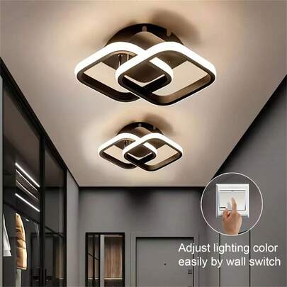 1 pièce Plafonnier intérieur, Plafonnier encastré double face, Température de couleur 3000K-6000K, Convient pour couloir, escalier, porche, terrasse, salon, cuisine
